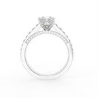 18K Princess Cut Diamond Shoulder Set Ring — FRONT