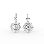 14K White Gold Floral Diamond Earrings — TOP