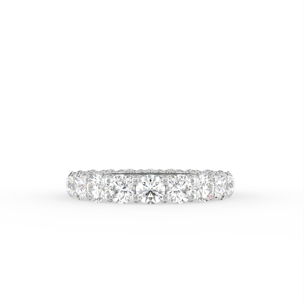 18K Full Eternity Round Diamond Ring — TOP