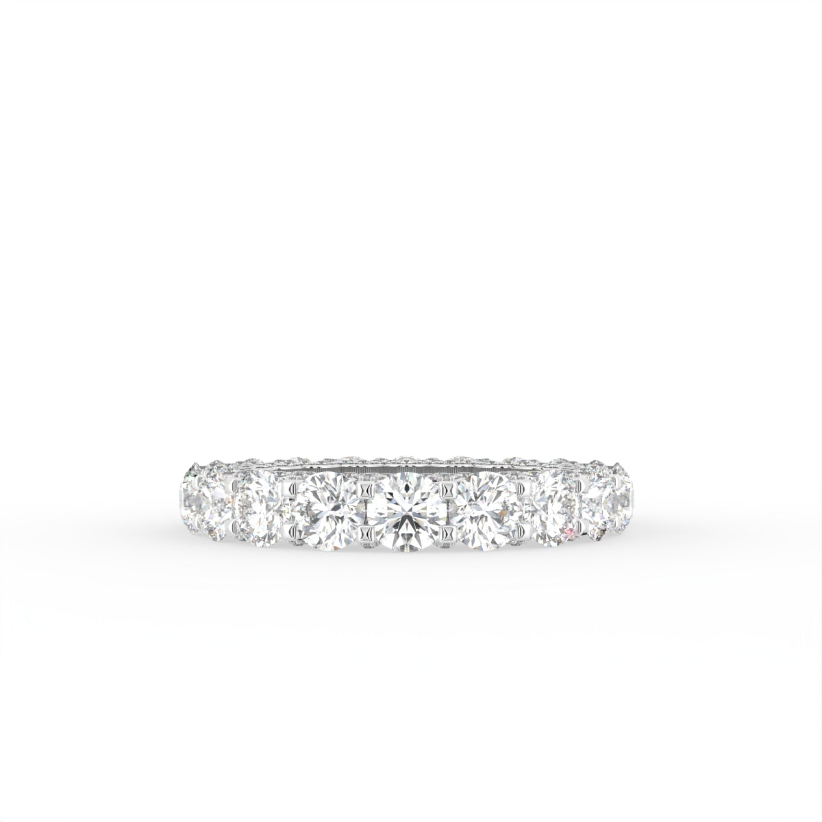 18K Full Eternity Round Diamond Ring — TOP