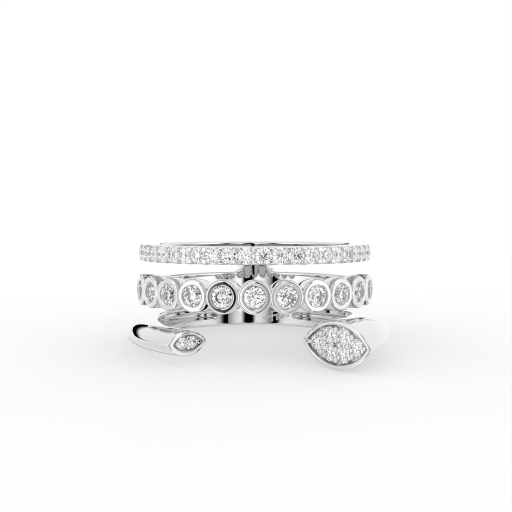 14K White Gold Round Diamond Ring — TOP