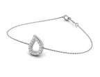 18K White Gold Arabic Alphabet Round Diamond Bracelet — 3D VIEW