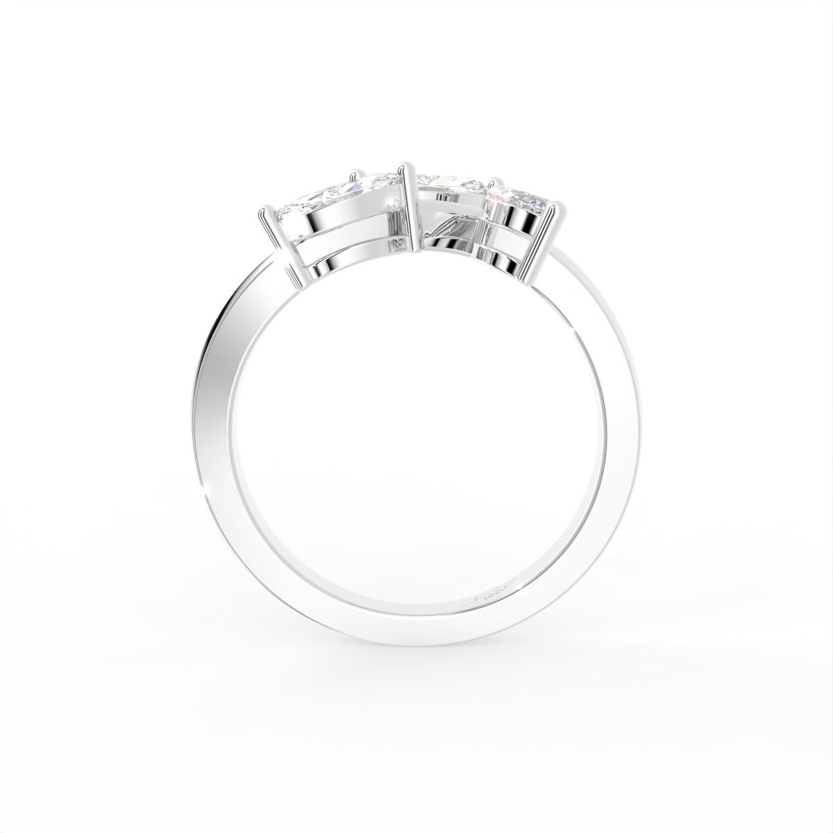 14K White Gold Marquise Diamond Ring — FRONT