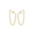 18K Yellow Gold Diamond Hoop Earrings — TOP