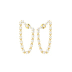 18K Yellow Gold Diamond Hoop Earrings — TOP