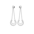 18K Round Pave Diamond Drop Earrings — TOP