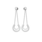 18K Round Pave Diamond Drop Earrings — TOP