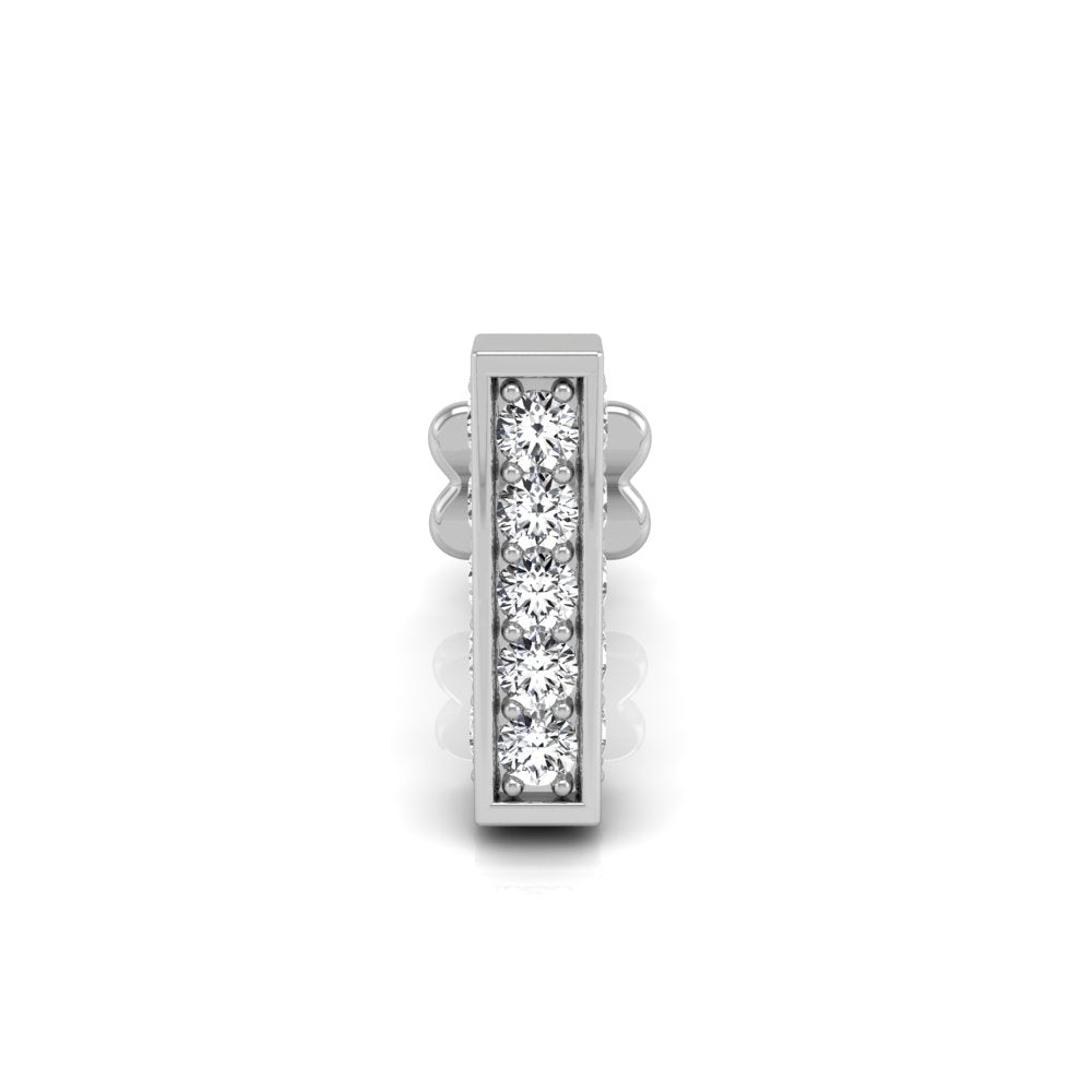 18K Heart Diamond Piercing Earrings — TOP