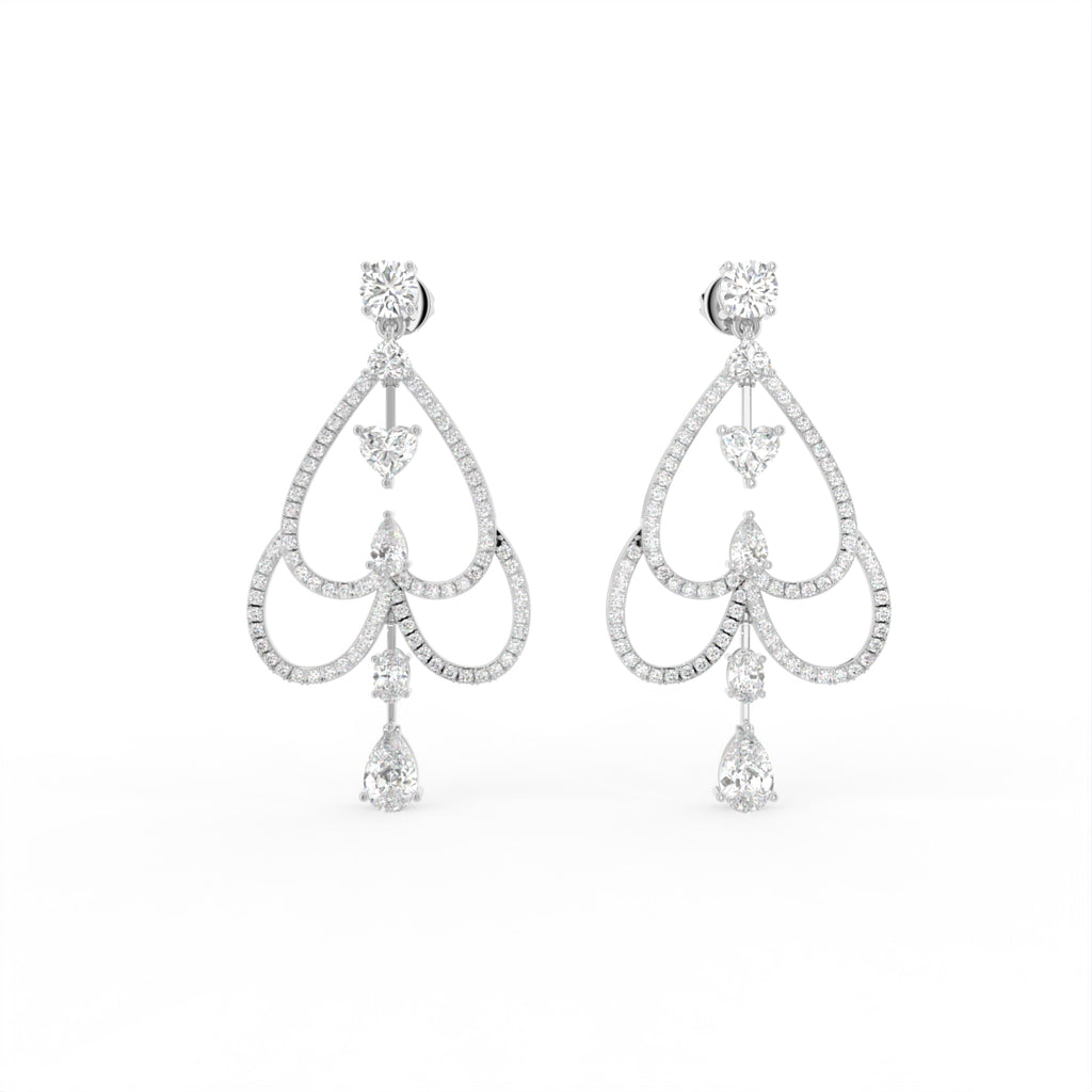 18K Chandelier Drop Diamond Earrings — TOP