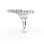 18K Multi Row Pave Diamond Ring — SIDE