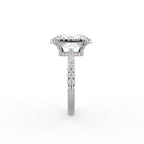 18K Halo Radiant Diamond Ring — SIDE