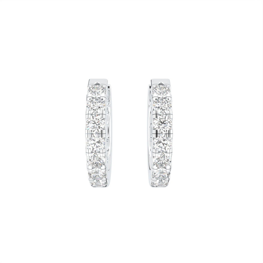 18K Diamond Piercing Hoop Earrings — TOP