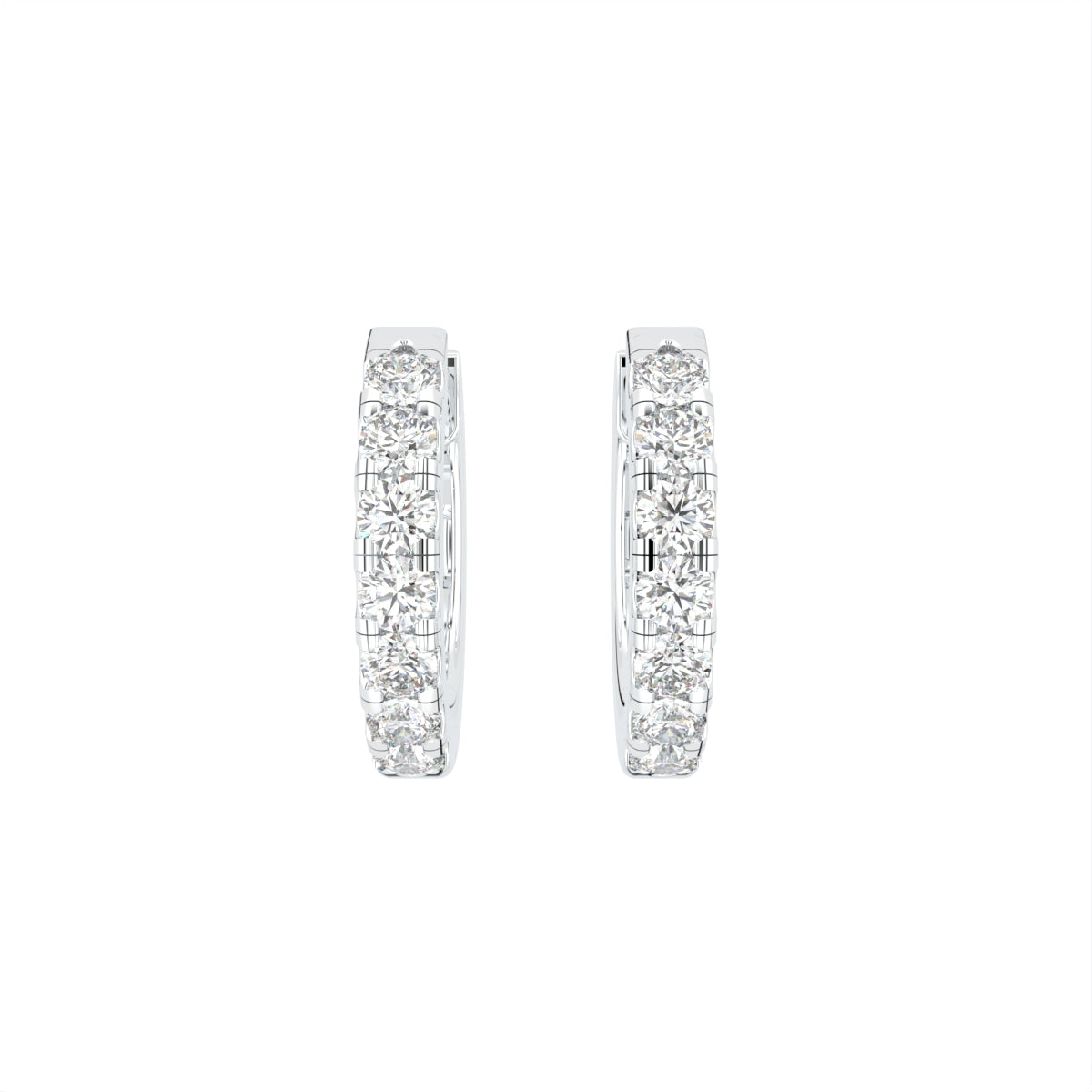18K Diamond Piercing Hoop Earrings — TOP