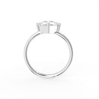18K White Gold Kite Baguette Diamond Ring — FRONT