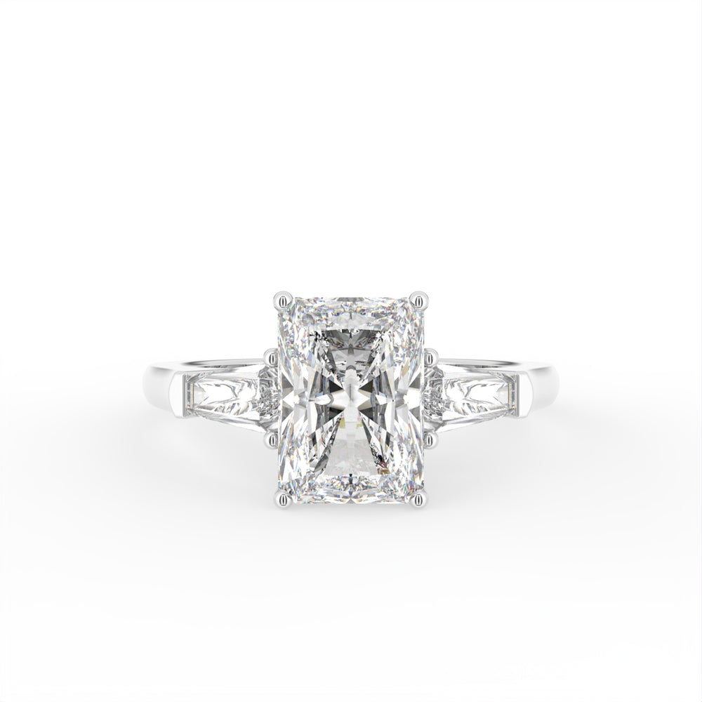 18K Trilogy Diamond Engagement Ring