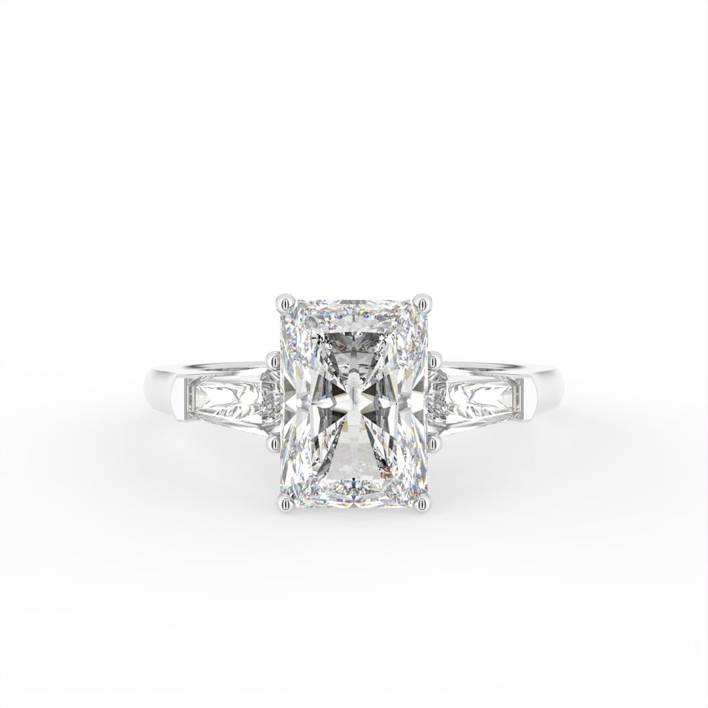 18K Trilogy Diamond Engagement Ring — TOP