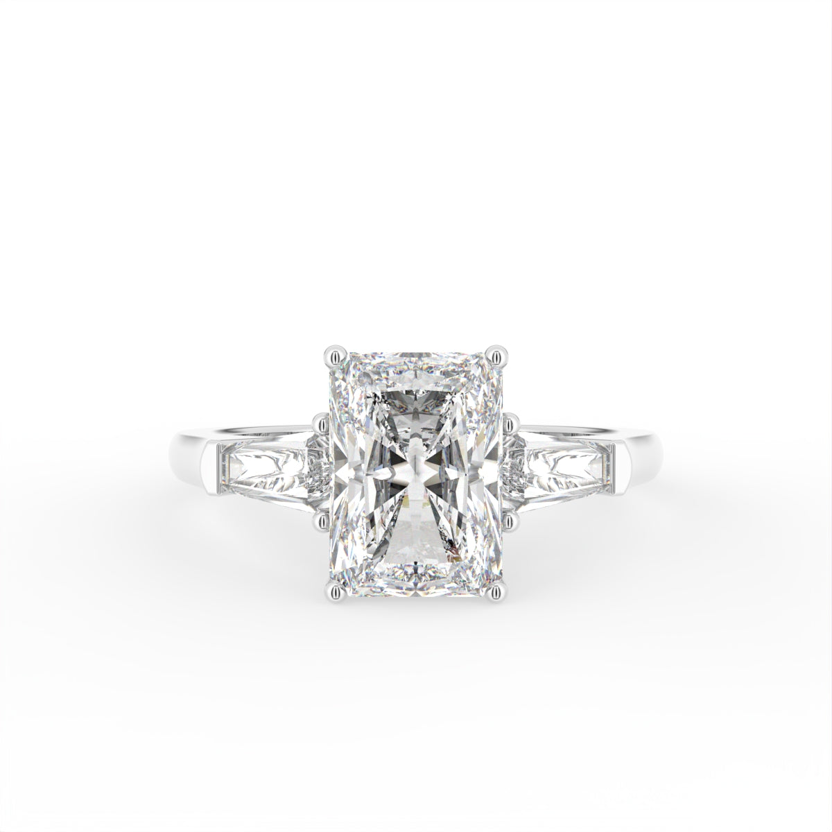 18K Trilogy Diamond Engagement Ring — TOP