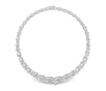 14K White Gold Floral Leaf Diamond Necklace — TOP