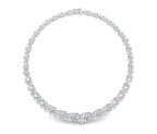 14K White Gold Floral Leaf Diamond Necklace — TOP