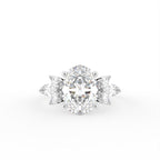 18K Bespoke Oval Marquise Diamond Ring — TOP