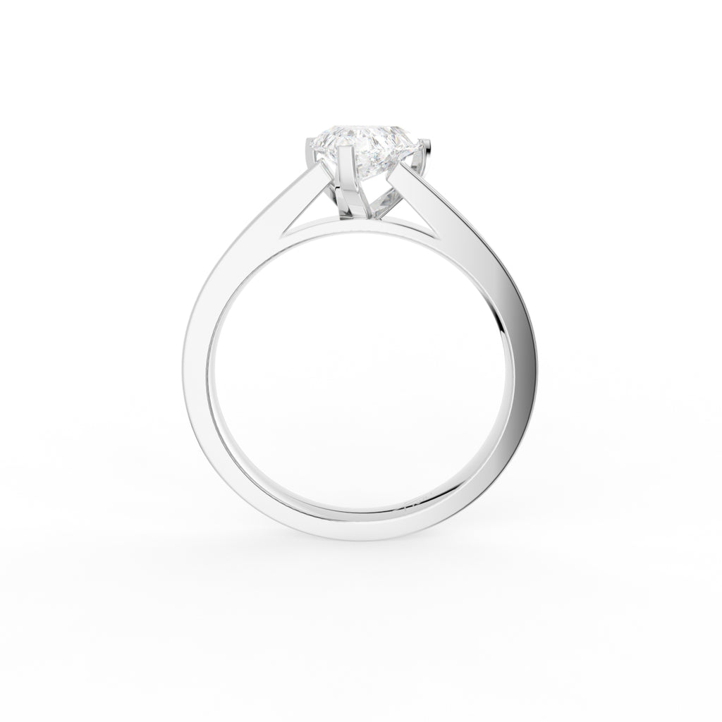 18K Solitaire Triangle Diamond Ring — FRONT