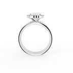 18K Halo Pear Diamond Engagement Ring — FRONT
