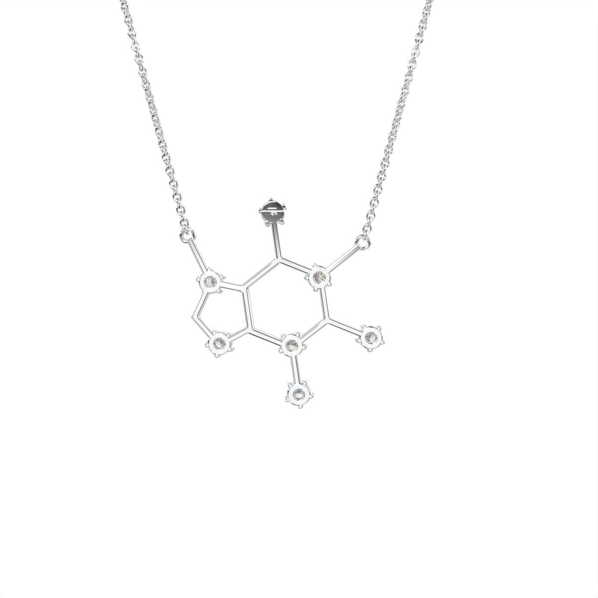 vimg:FJ3339|vimg:FJ3305|vimg:FJ3356|14K White Gold Molecule Round Diamond Pendant — BACK