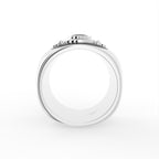18K Halo Round Diamond Ring — FRONT