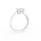 18K Solitaire Emerald Diamond Ring — 3D VIEW