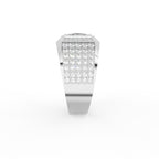 18K White Gold Bespoke Cushion Diamond Ring — SIDE
