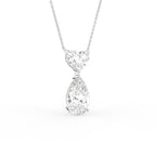 18K Heart Pear Diamond Pendant — 3D VIEW