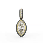 18K Marquise Solitaire Diamond Pendant — 3 COLOR