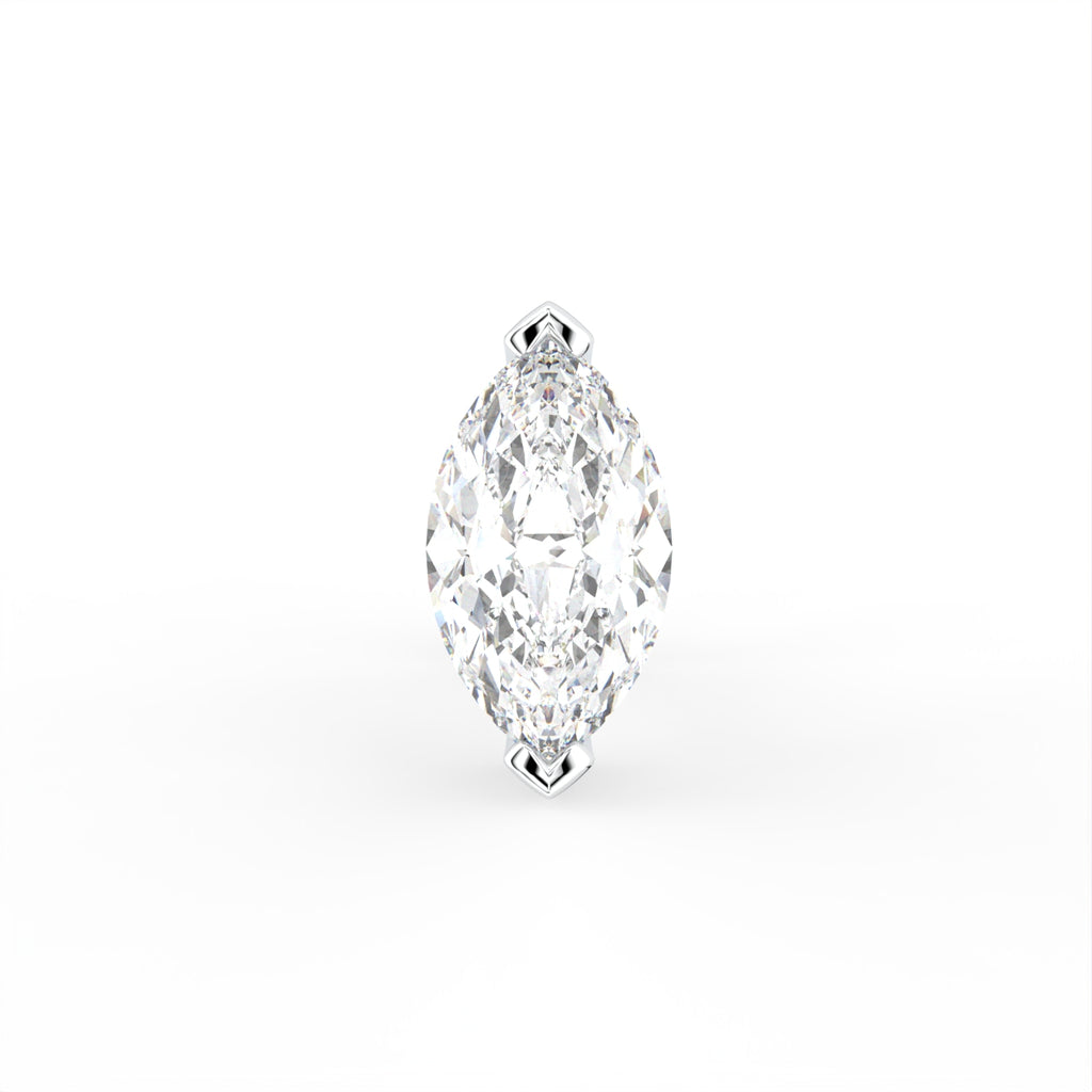 18K Marquise Diamond Piercing Stud Earrings — TOP