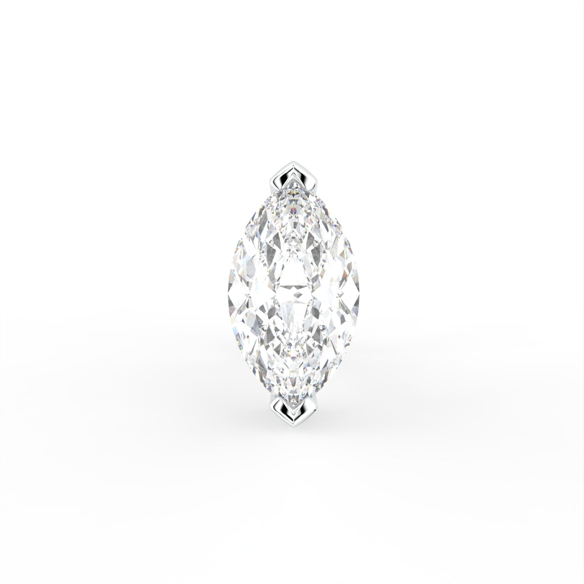 18K Marquise Diamond Piercing Stud Earrings — TOP