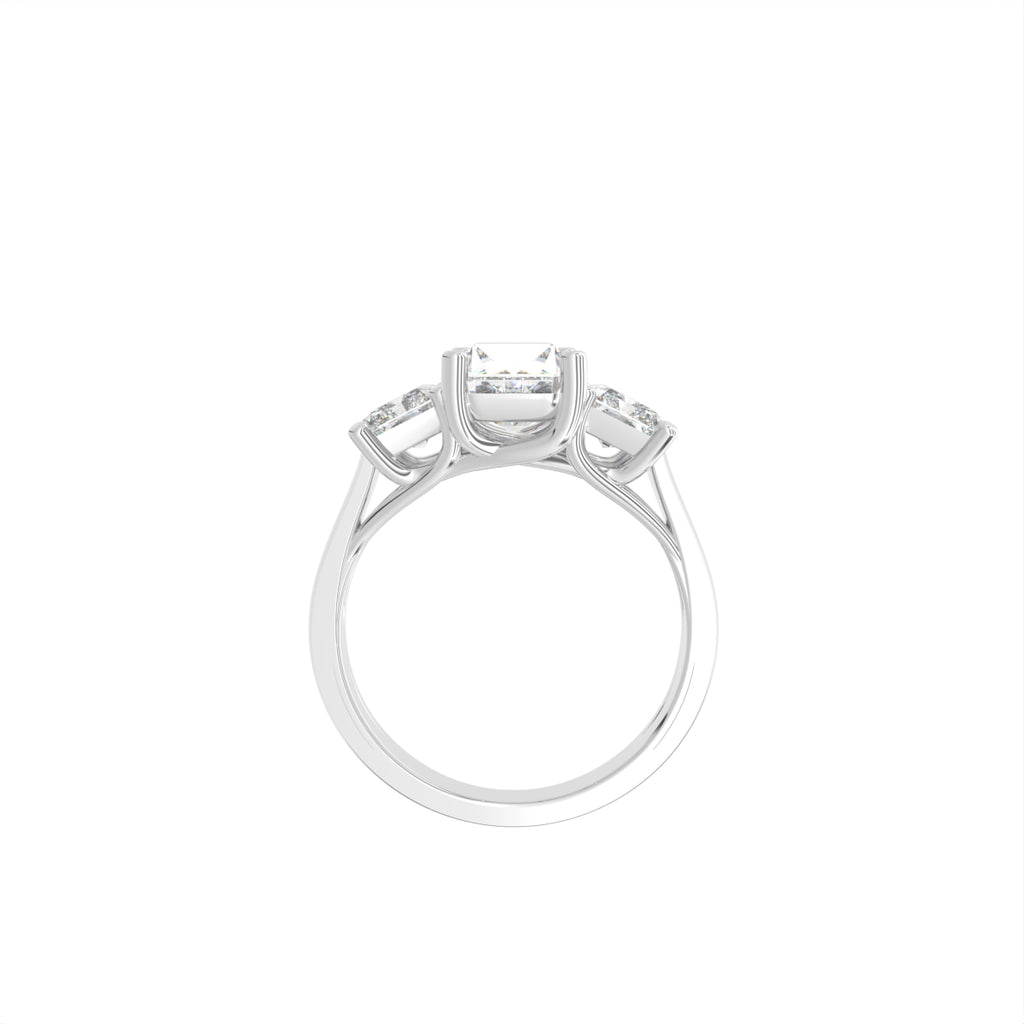 18K Trilogy Diamond Engagement Ring — FRONT