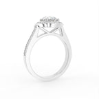18K Halo Round Diamond Engagement Ring — 3D VIEW
