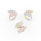 Sterling Silver Diamond Ring — 3 COLOR