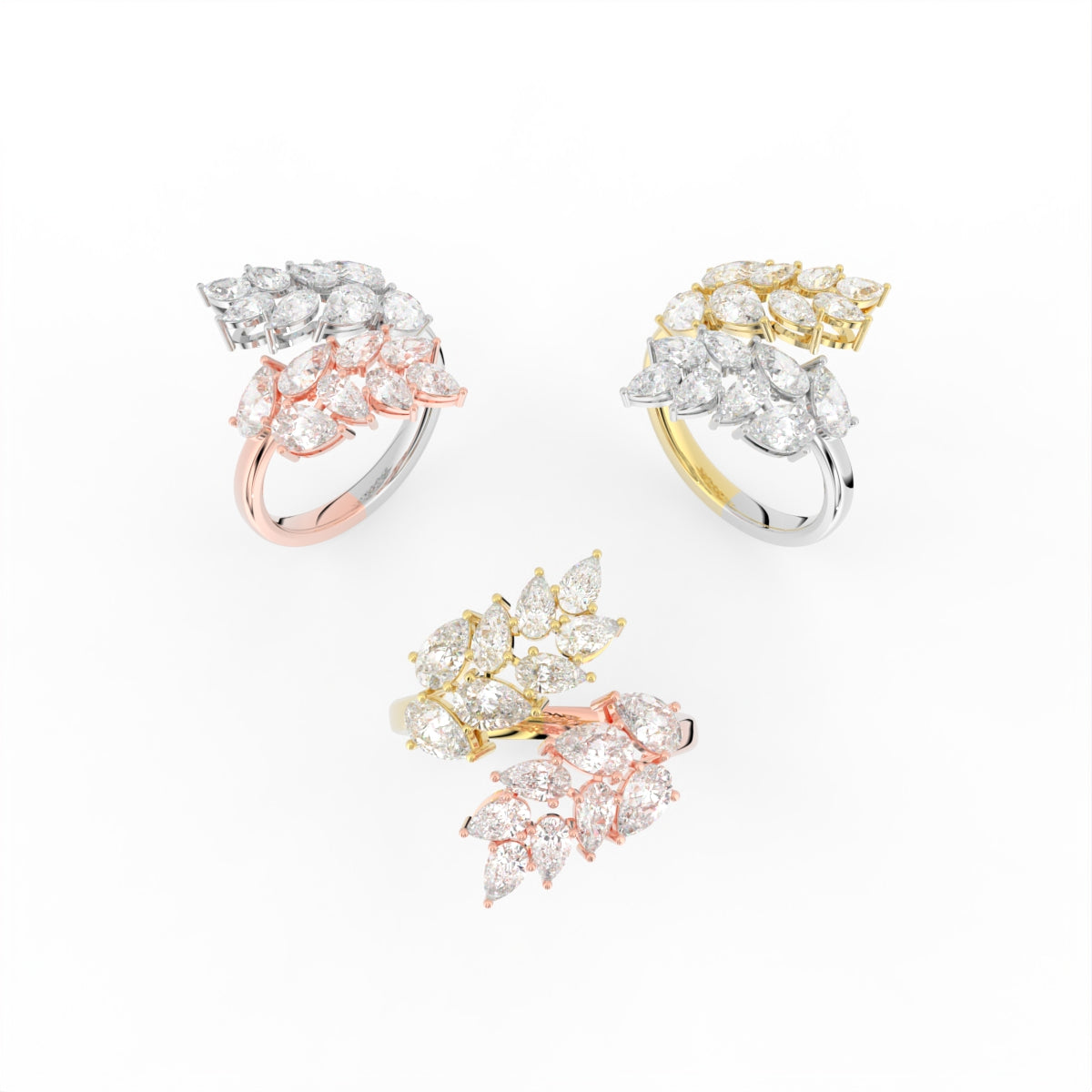 Sterling Silver Diamond Ring — 3 COLOR