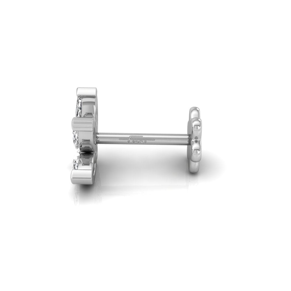 18K Marquise Diamond Piercing Earrings — SIDE VIEW