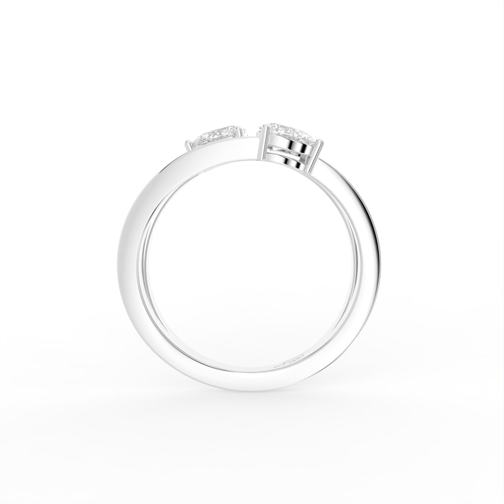 18K Bespoke Pear Diamond Ring — FRONT