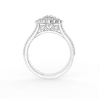 18K Halo Round Diamond Engagement Ring — FRONT
