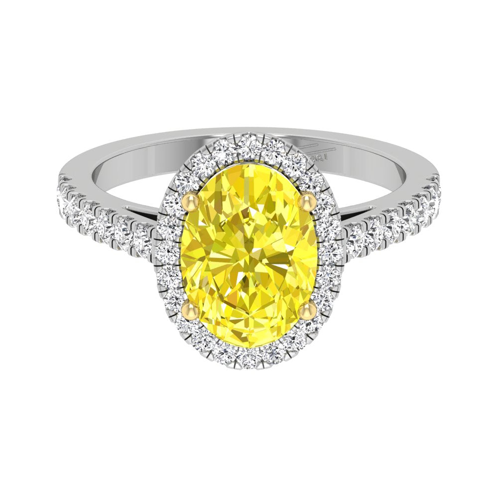 vimg:Z00229|18K Oval Diamond Solitaire Halo Ring — TOP