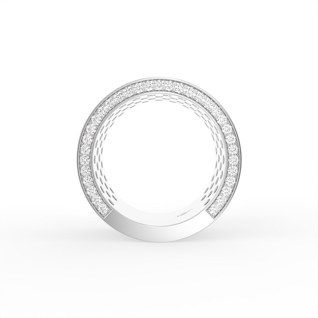 18K Bespoke Pavé Round Diamond Ring — FRONT