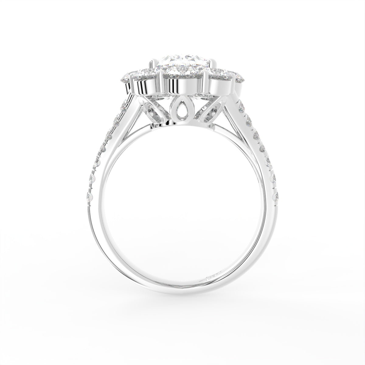 18K Bespoke Oval Diamond Ring — FRONT