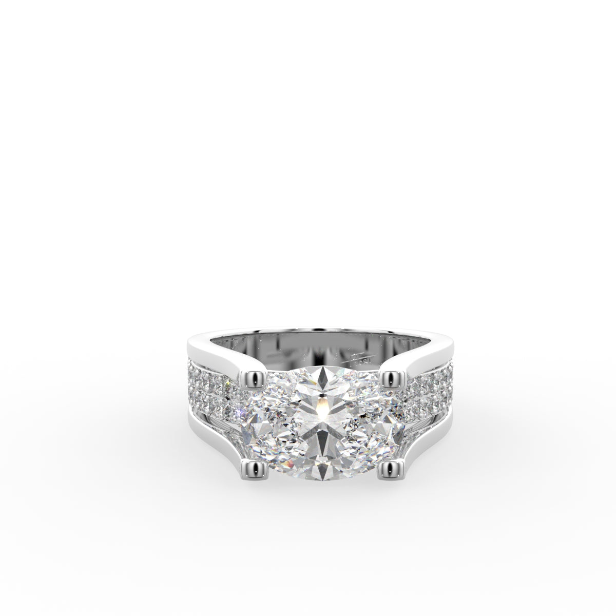 18K Solitaire Oval Diamond Ring — TOP