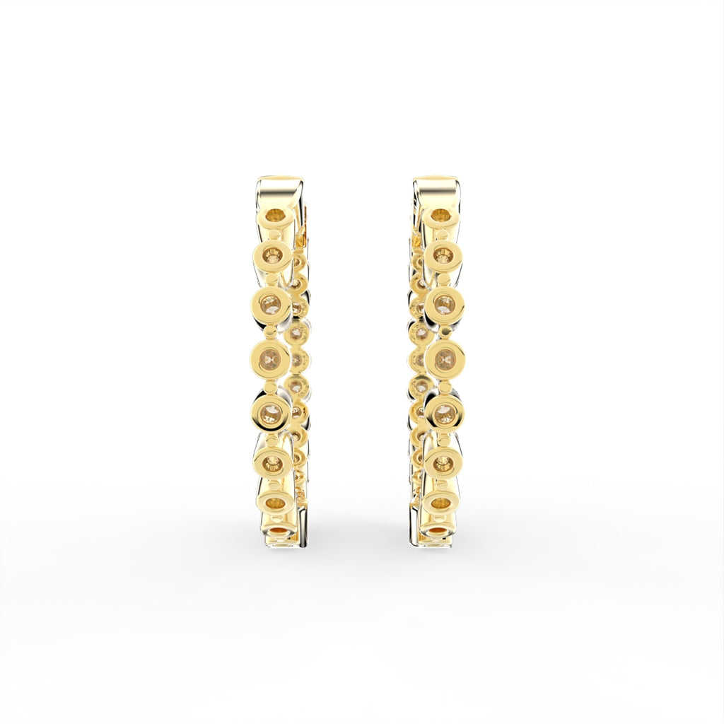 18K Diamond Hoop Earrings — BACK