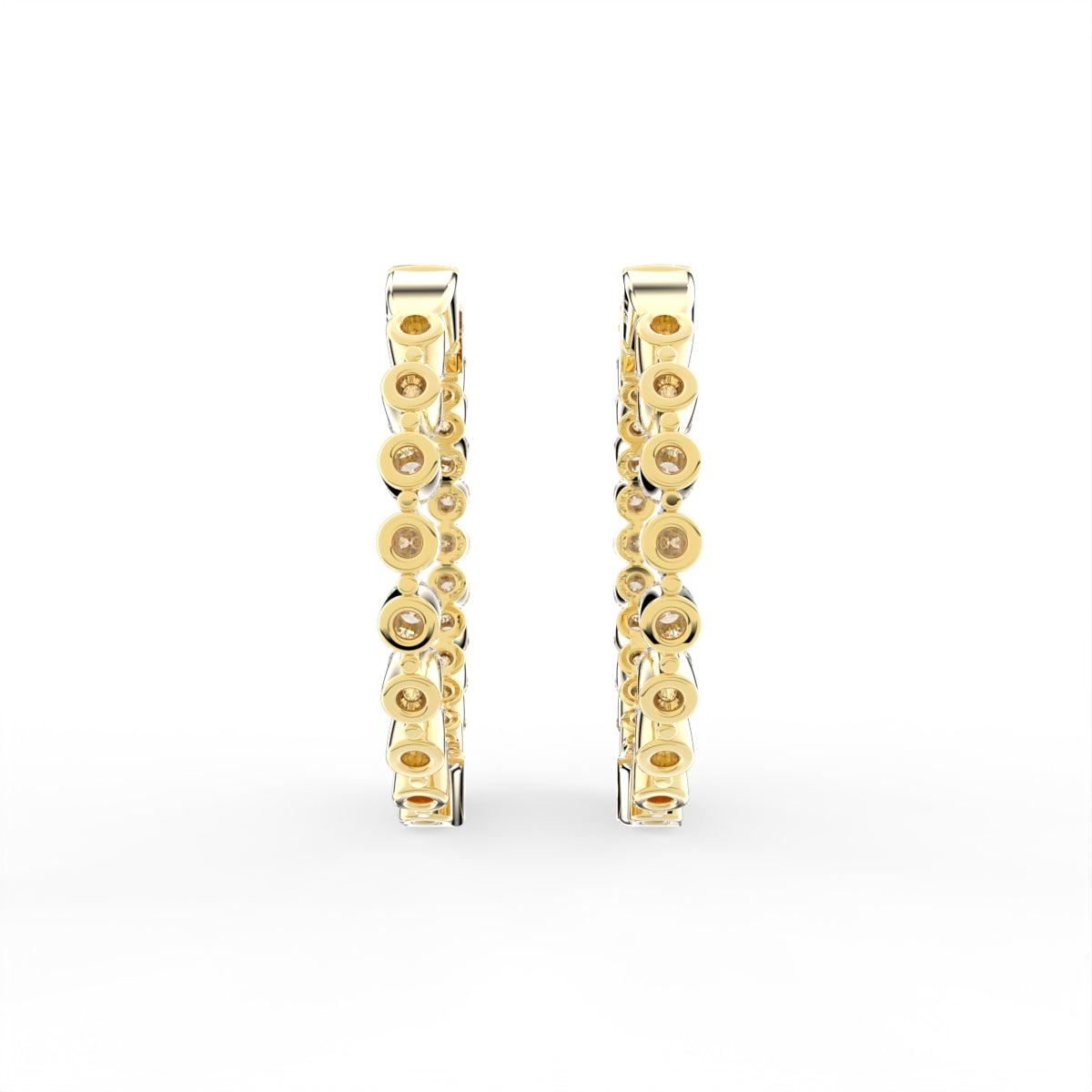 18K Diamond Hoop Earrings — BACK