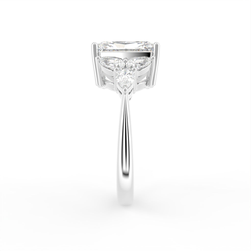 vimg:Z00250|18K Radiant Diamond Engagement Ring — SIDE