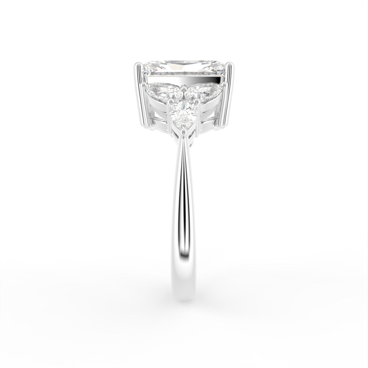 vimg:Z00250|18K Radiant Diamond Engagement Ring — SIDE