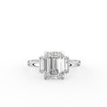 18K Solitaire Emerald Cut Diamond Engagement Ring — TOP
